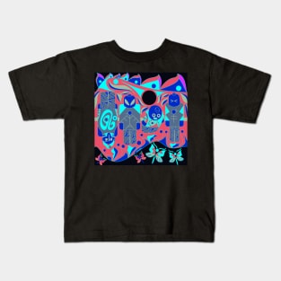 the brick scheme in totem ecopop tribal art with soccer and toys Kids T-Shirt